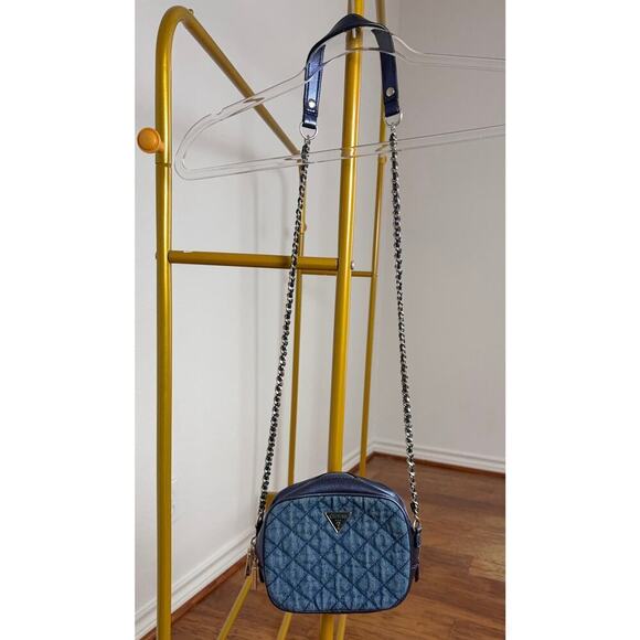 B4 Guess Denim Crossbody Bag Y2k Quilted - Picture 3 of 8